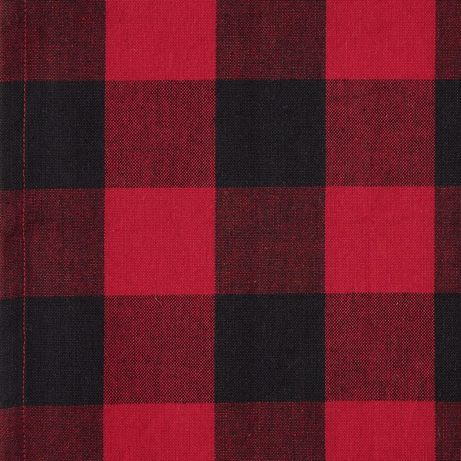 Buffalo Check Collection, Classic Farmhouse Tabletop Set, Napkin Set, 20X20", Red & Black, 6 Piece