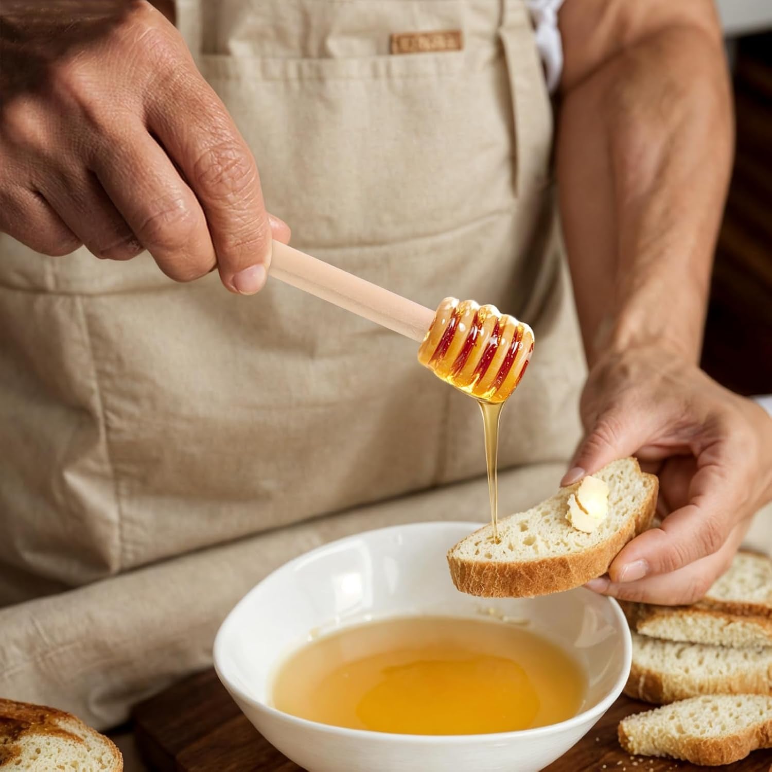 Honeycomb Stick, 36PCS 3 Inch Mini Wood Honey Dipper Sticks Honey Stirrer Honey Wand for Honey Jar Dispense Drizzle Honey, Wedding Party Favors