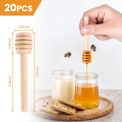 Honeycomb Stick, 36PCS 3 Inch Mini Wood Honey Dipper Sticks Honey Stirrer Honey Wand for Honey Jar Dispense Drizzle Honey, Wedding Party Favors